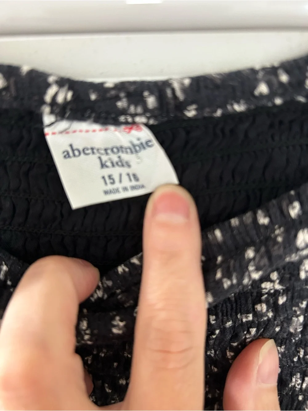 abercrombie kids Black Floral Short Sleeve Smocked Dress